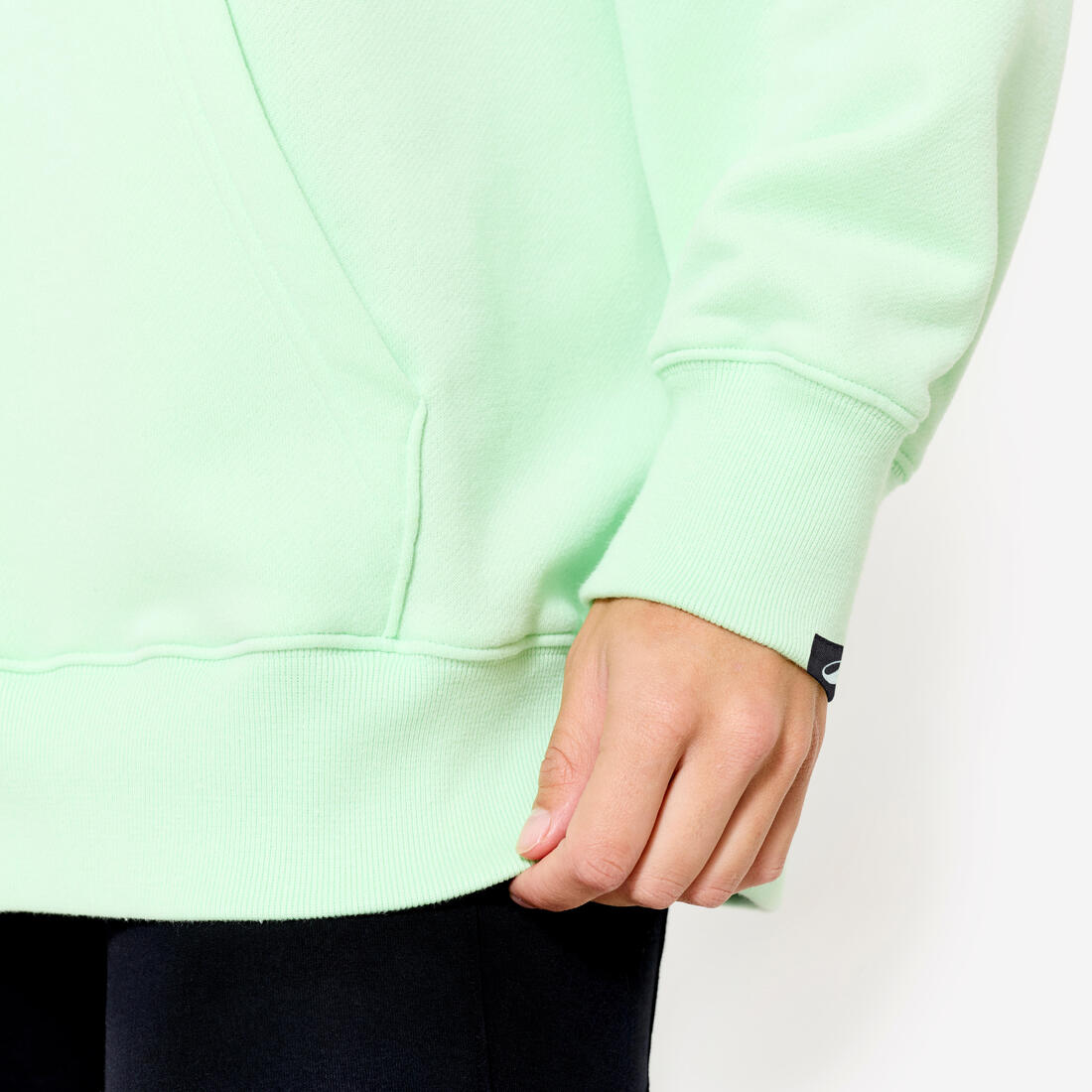 Sweat à Capuche Fitness Oversize Femme 520 - Vert Clair