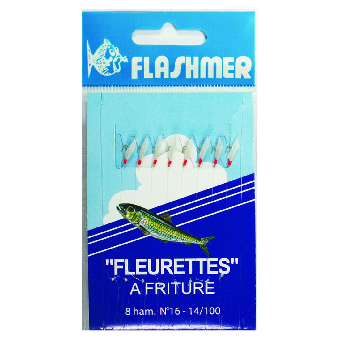 BAS DE LIGNE FLEURETTES A FRITURE FLASHMER 8 Hameçons N°16