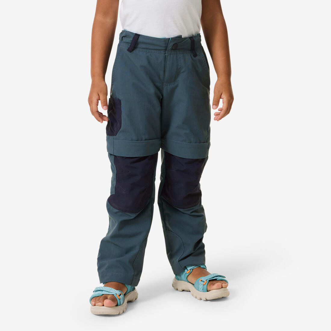 Pantalon de randonnée modulable enfant 2-6 ans, MH500 – bleu ouragan