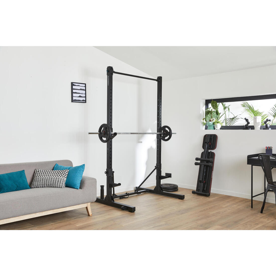 Rack de musculation pliable/ rétractable squat, bench et traction - RACK 500