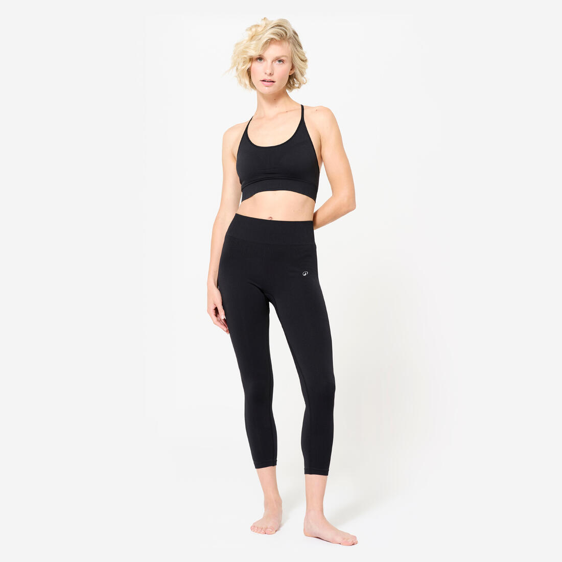 Brassière dos nageur respirant maintien léger Femme, Noir