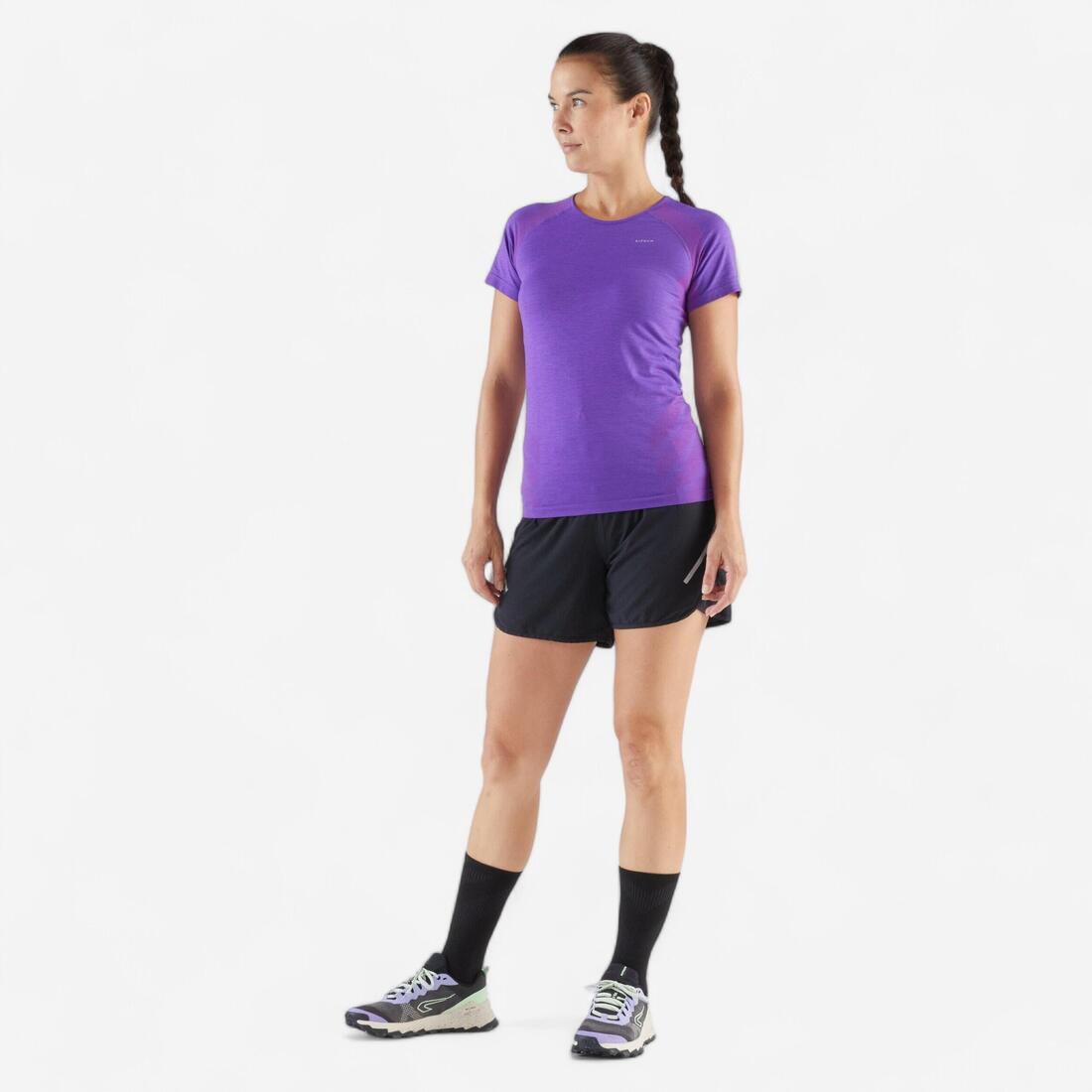 T-shirt running & trail sans couture femme - kiprun run 500 confort slim