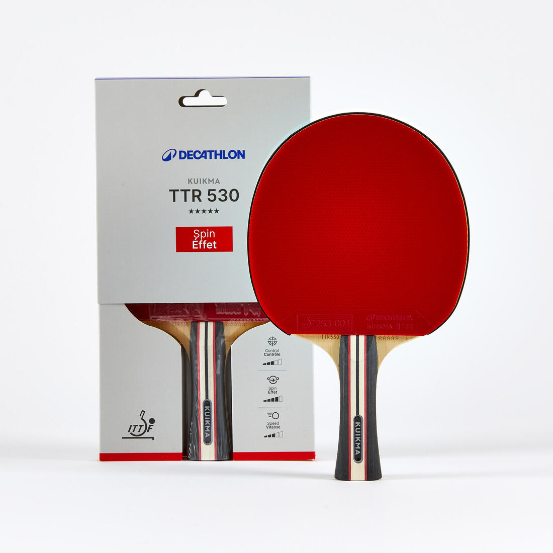 RAQUETTE DE TENNIS DE TABLE TTR 530 SPIN 5* ITTF CLUB