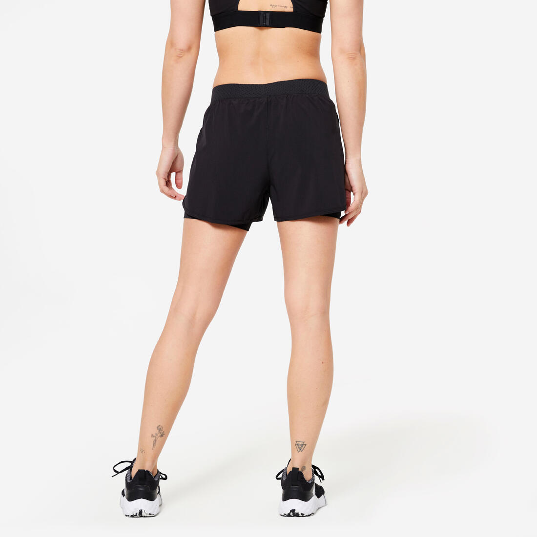 Short de fitness double couche femme