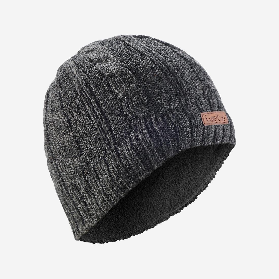 BONNET DE SKI ADULTE WOOL TORSADES MARINE – gris carbone