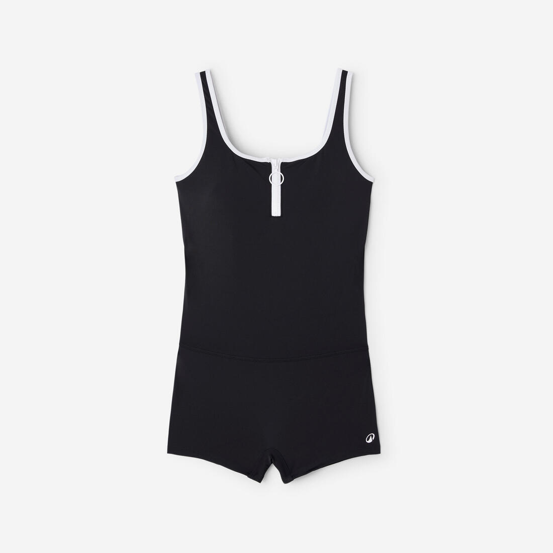 Maillot de bain 1 pièce natation shorty femme, Heva zip