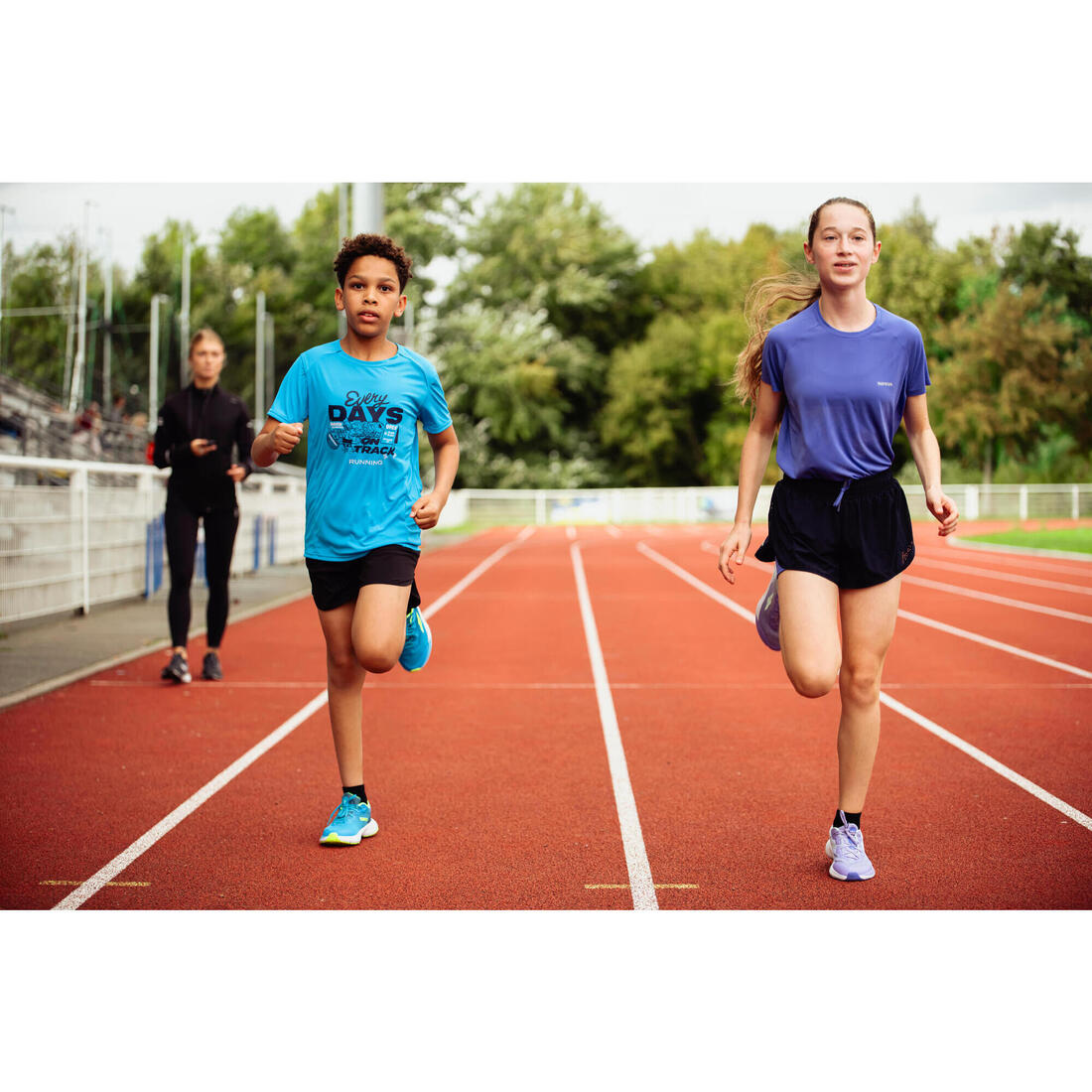 T-shirt de running respirant Enfant - KIPRUN Dry+ 500 marine
