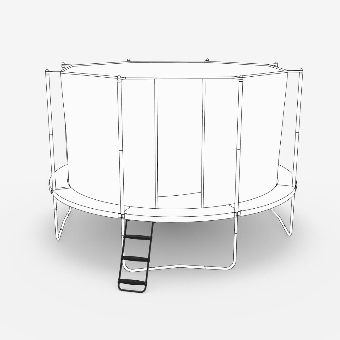 Echelle 3 marches trampolines 365, 420 et 520, noir
