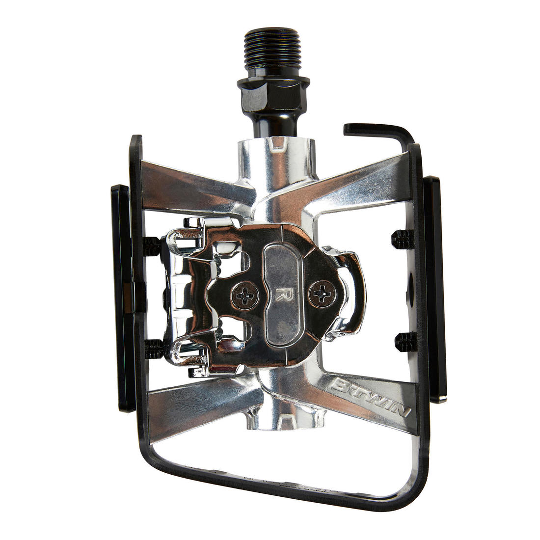 Pédales vtt semi automatiques 500 aluminium noire