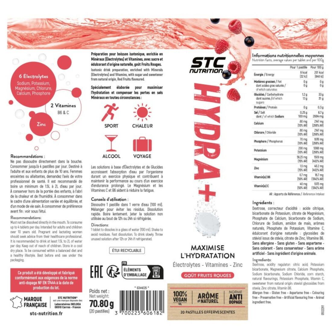 REU-STC HYDRA+ 20 PASTILLES GOUT FRUITS ROUGES