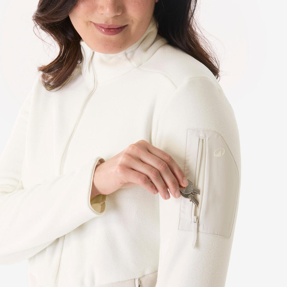 Polaire de randonnée femme, MH500 full zip
