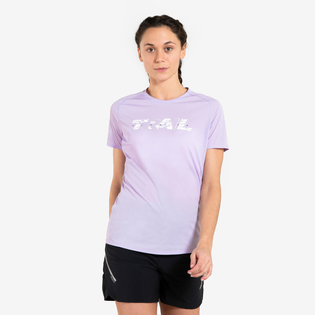 T-SHIRT DE TRAIL RUNNING MANCHES COURTES GRAPH FEMME LILA – gris ardoise