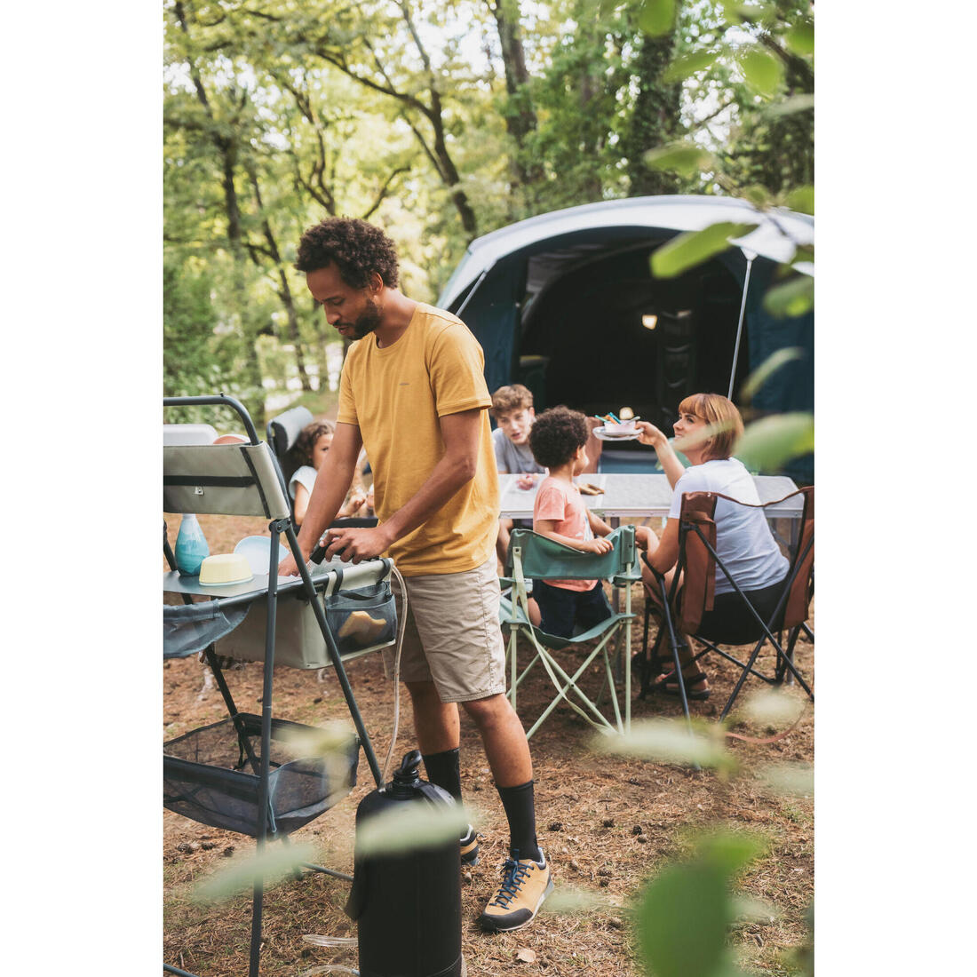 Meuble evier de camping, avec réservoir pour eaux grises et multiples rangements