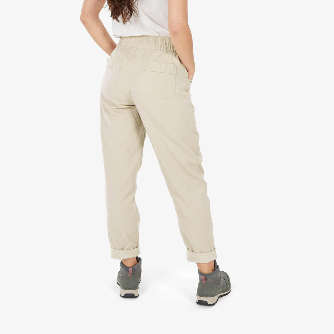 Pantalon de randonnée en lin femme, NH500