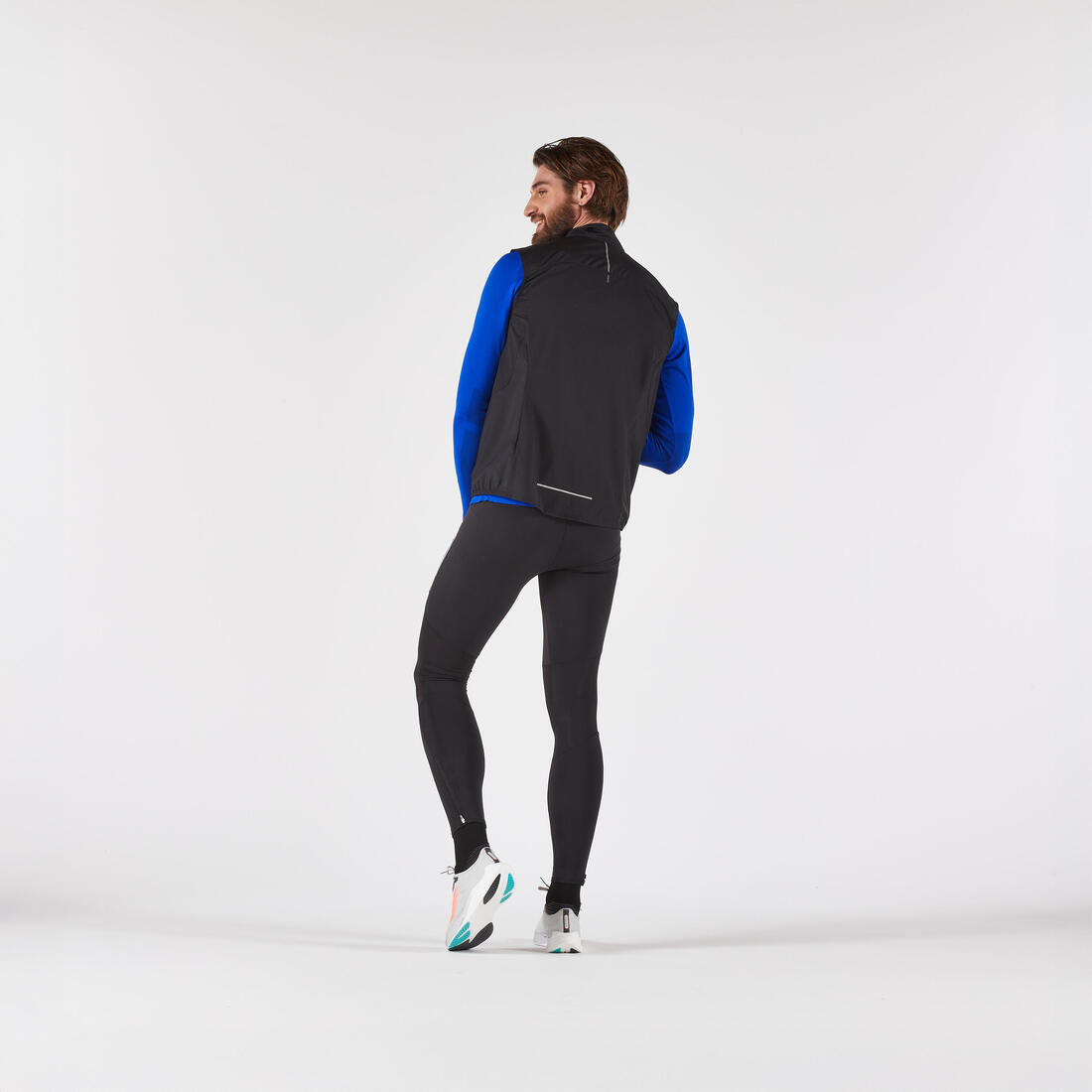 Veste de running coupe vent sans manche Homme, KIPRUN Run 500 noire