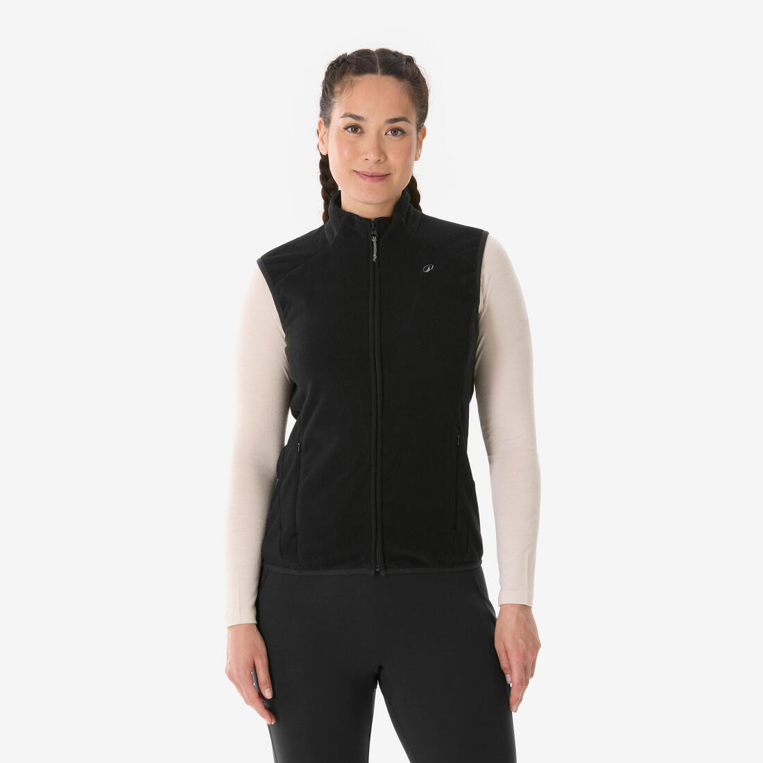 Gilet polaire de randonnée montagne femme, MH100 noir