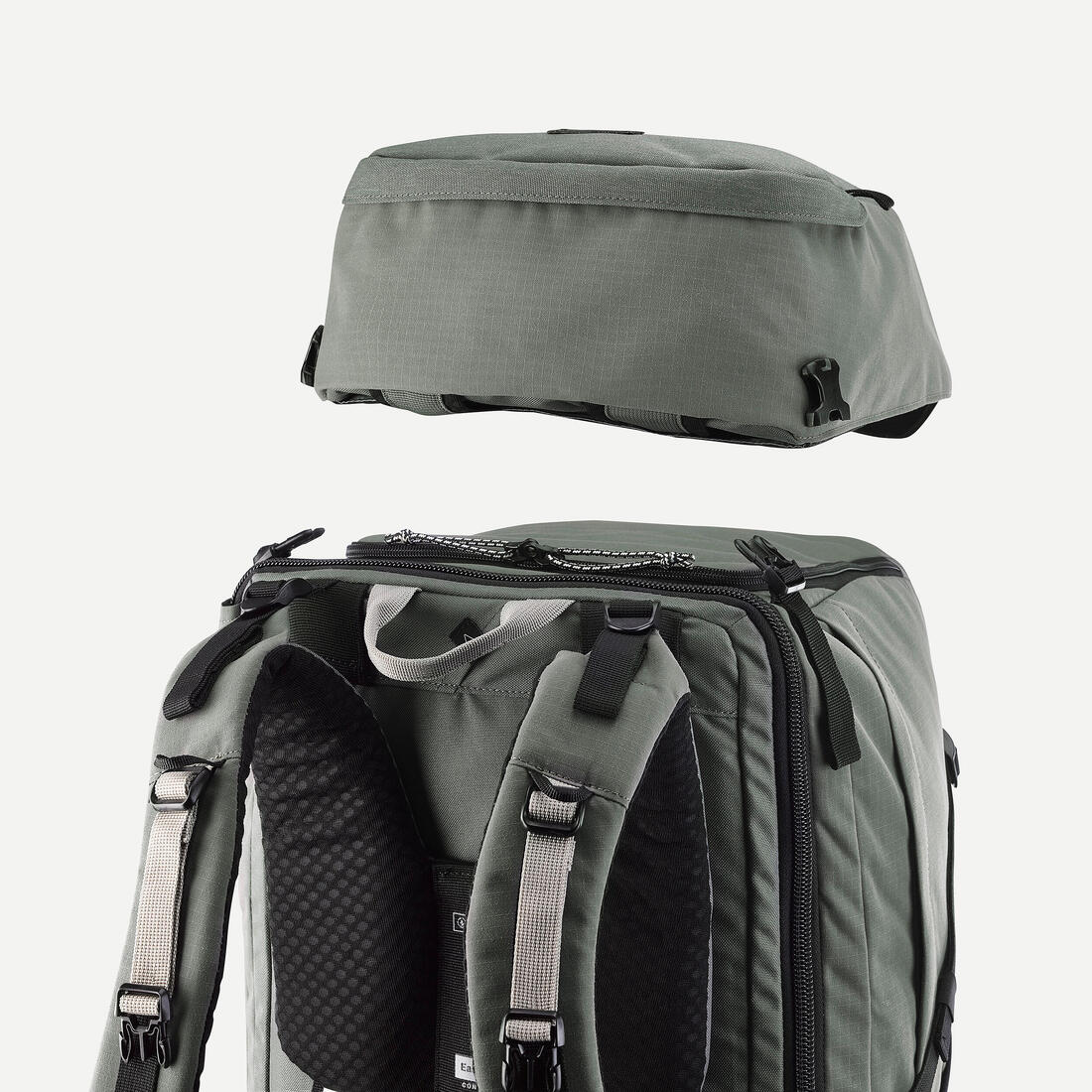 Sac à dos de voyage ouverture valise 70+6L homme, Travel 900 vert kaki