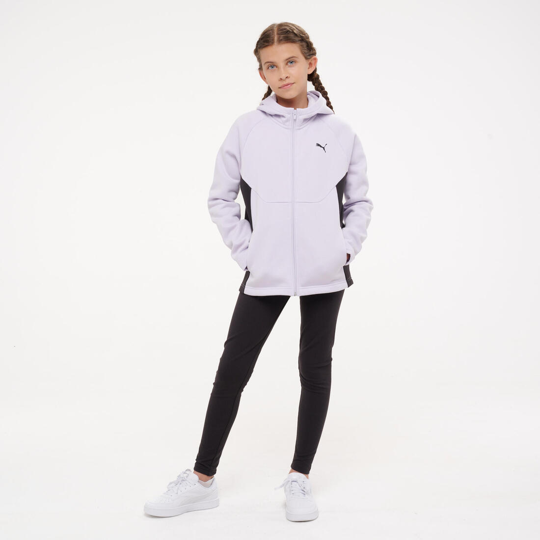 Survêtement zippé enfant, mauve et