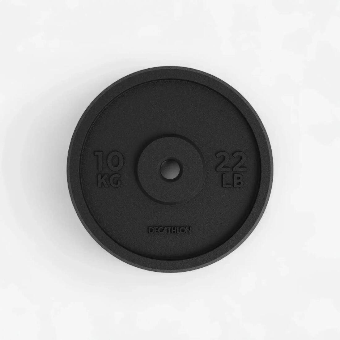 Disque de musculation fonte 10kg 28mm, disque de fonte à 80 % recyclée