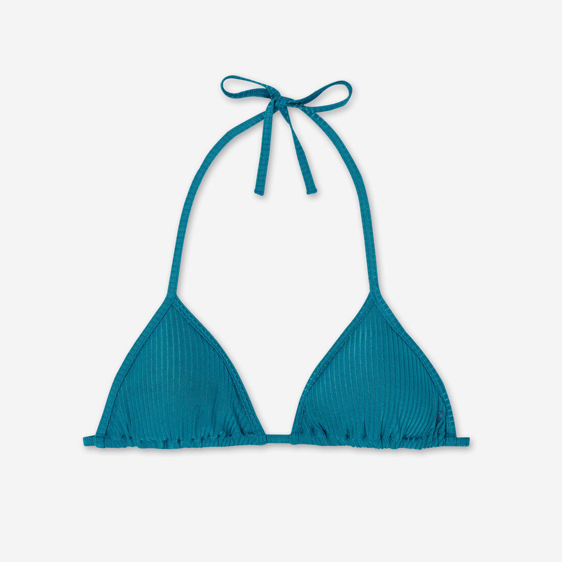 Haut de maillot triangle surf texturé Femme - Mae folk petrol bleu