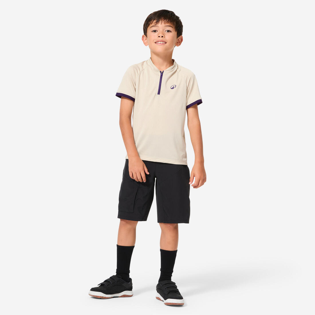 SHORT VTT ENFANT 500 NOIR 7-13 ANS
