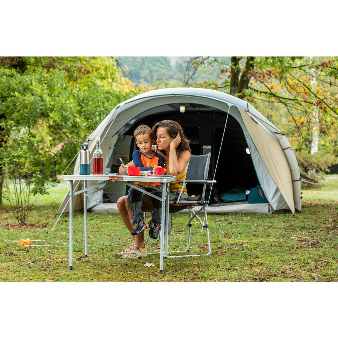 Tente de camping gonflable 5 places 2 chambres, Fresh & Black, Air Seconds 5.2