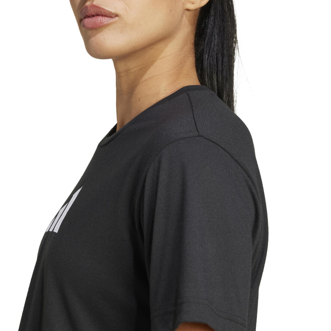 T-shirt imprimé logo femme, noir