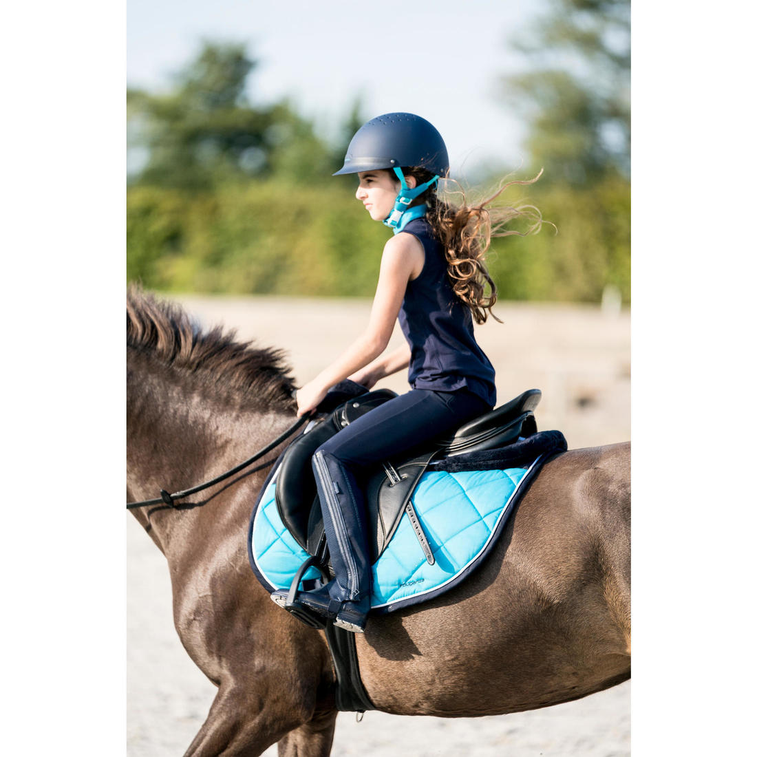 Mini-chaps équitation mesh Enfant - 100 marine