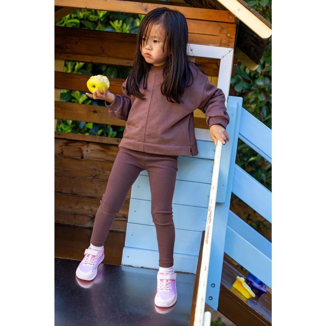 Chaussures Barefoot à scratch respirantes enfant, Stepper Sporty violet et