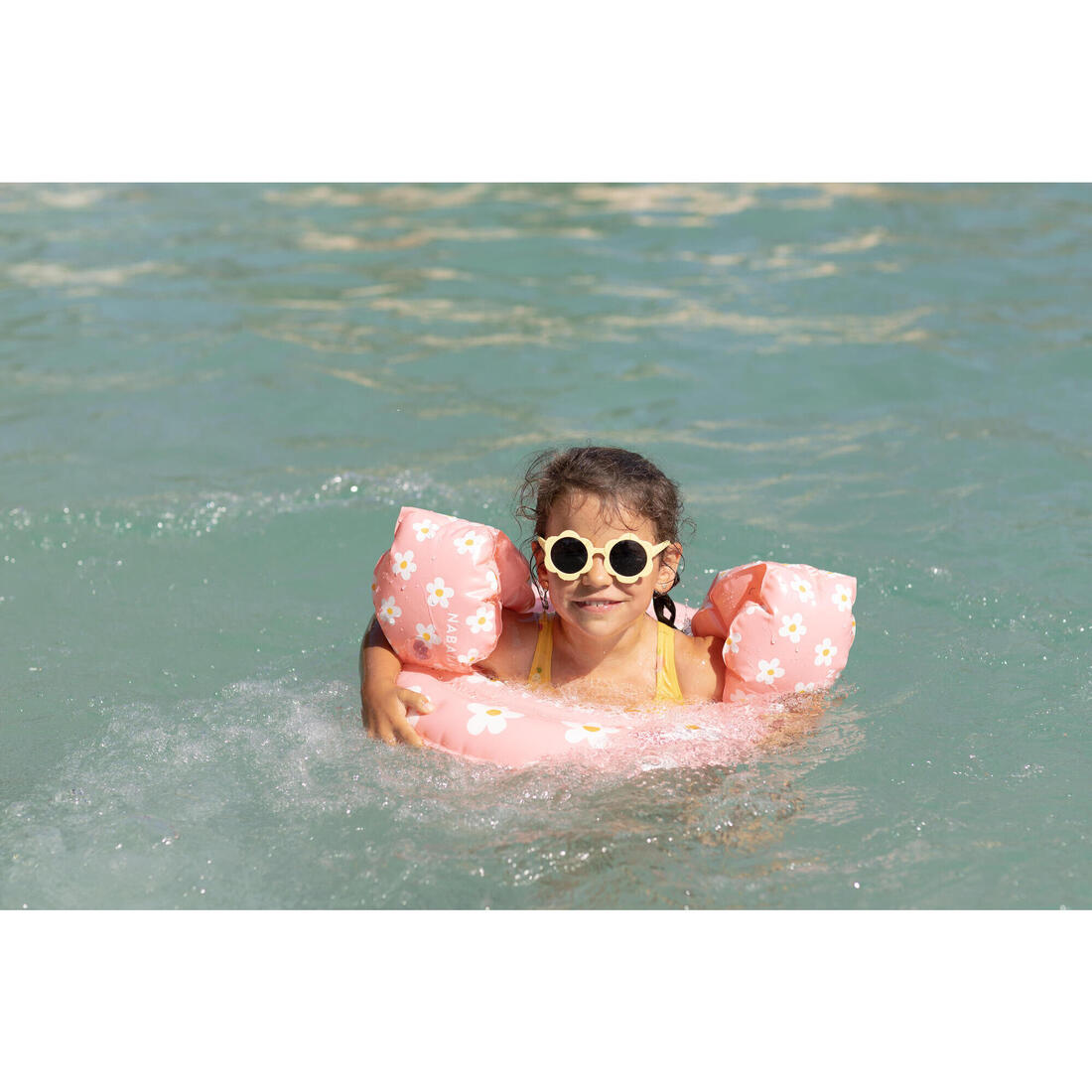Bouée piscine gonflable 51 cm vert imprimé "PANDAS" pour enfant 3-6 ans