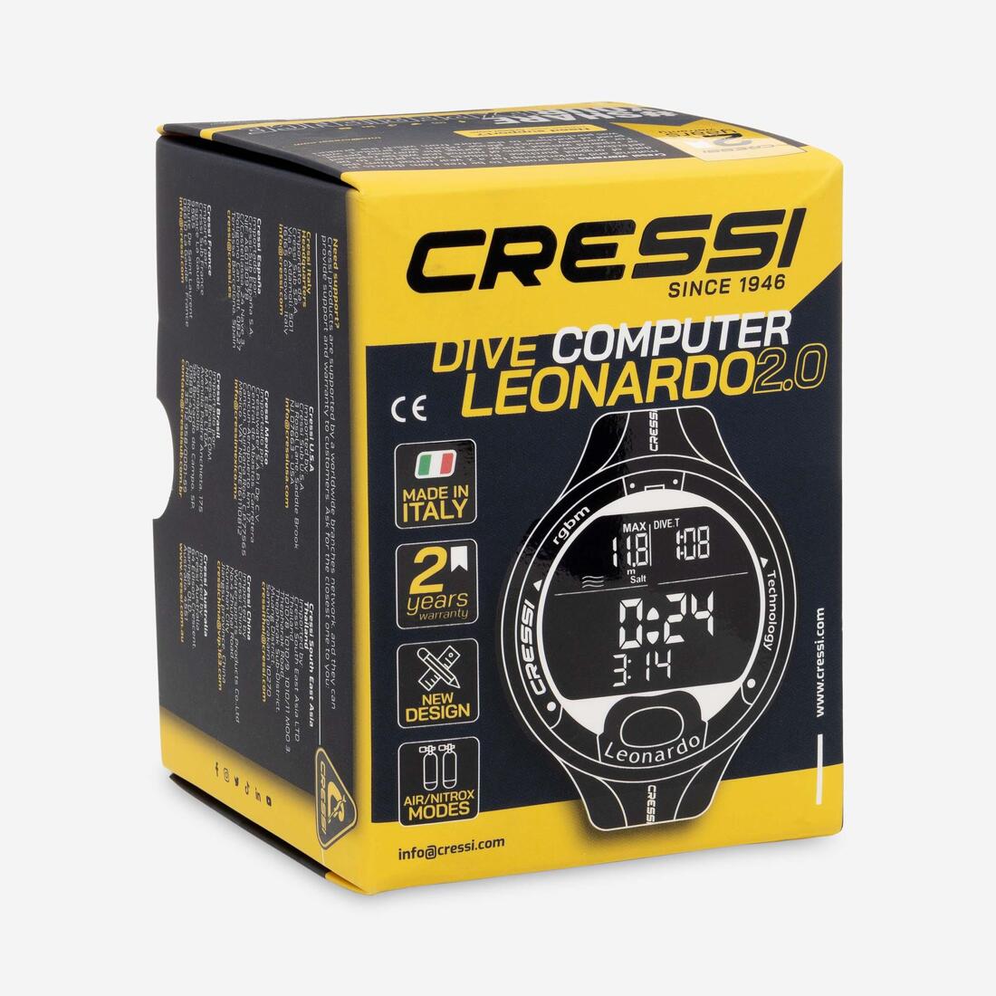 Ordinateur de plongée sous marine Cressi - Leonardo 2.0 Gris