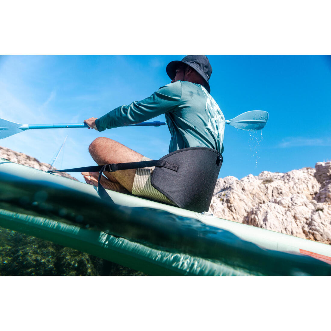 Pagaie convertible SUP et kayak, 100 bleu - 160-220cm