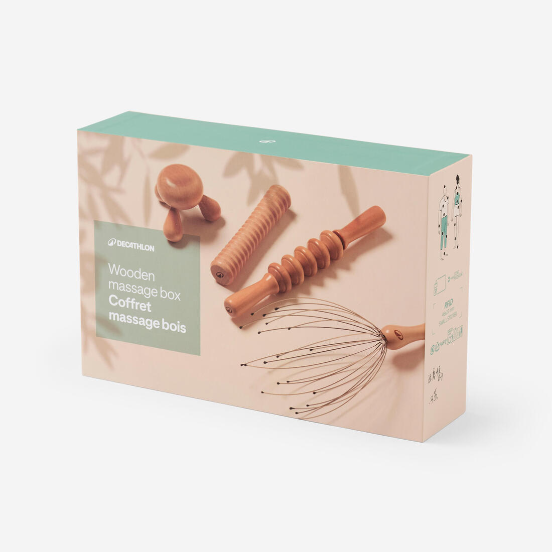 Coffret 4 accessoires de massage en bois