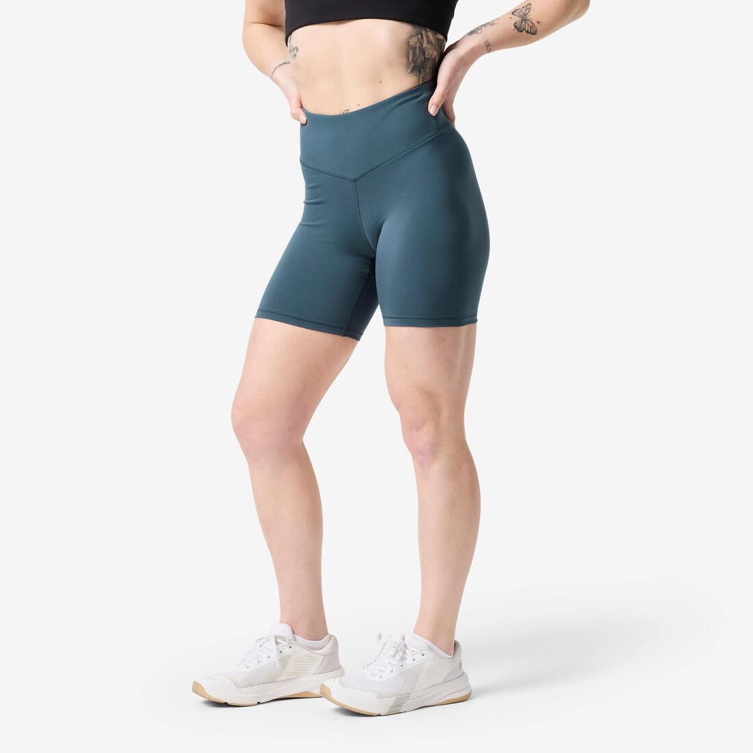Short de musculation froncé femme