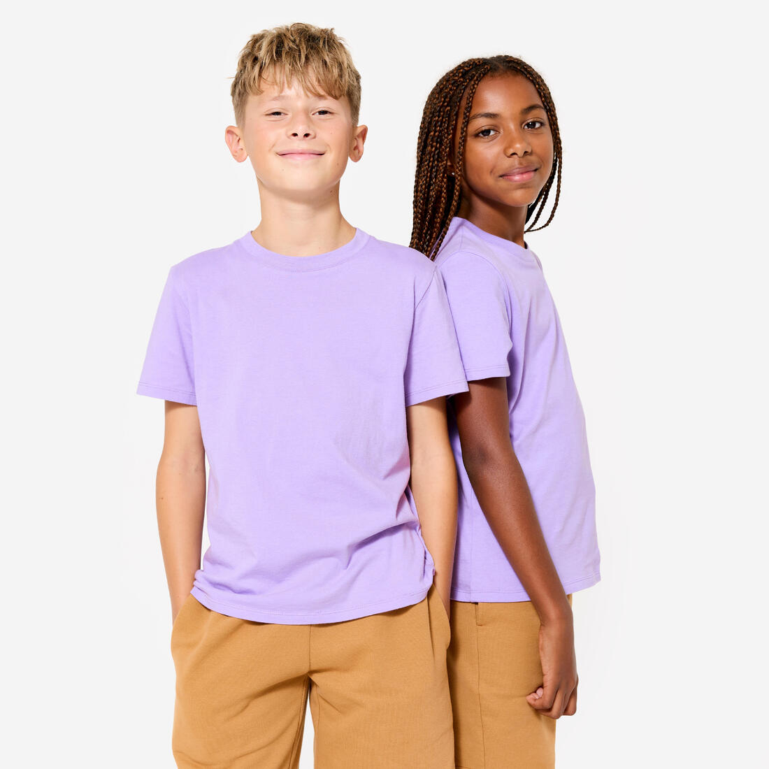 T-shirt multisport coton enfant mixte – violet lavande