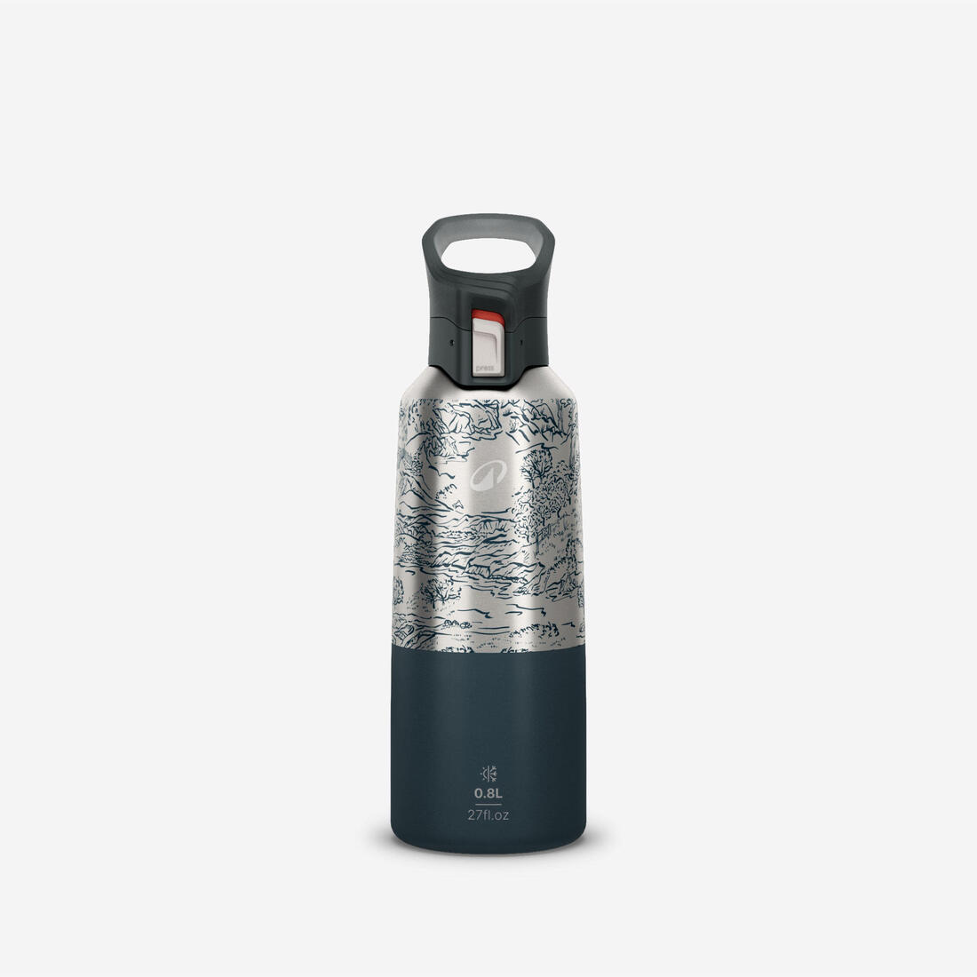 Gourde 900 isotherme inox 0,8L bouchon à ouverture rapide pour la randonnée