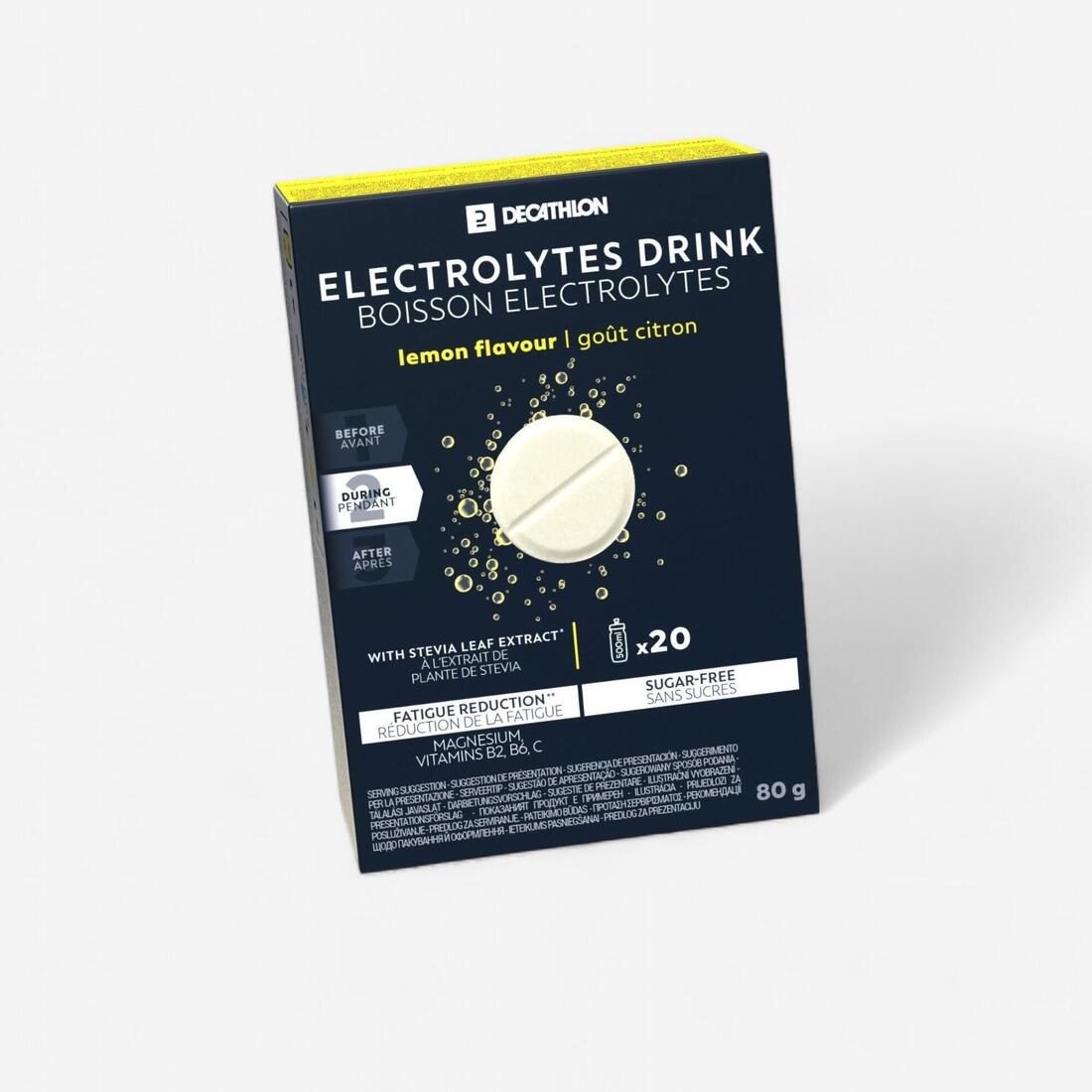 Boisson électrolytes sans sucre en tablettes effervescentes citron, x20
