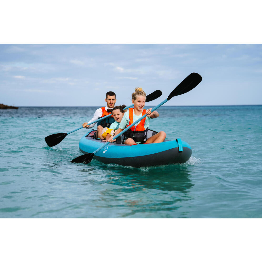 Pagaie de kayak 4P 215 cm - 100 Bleu