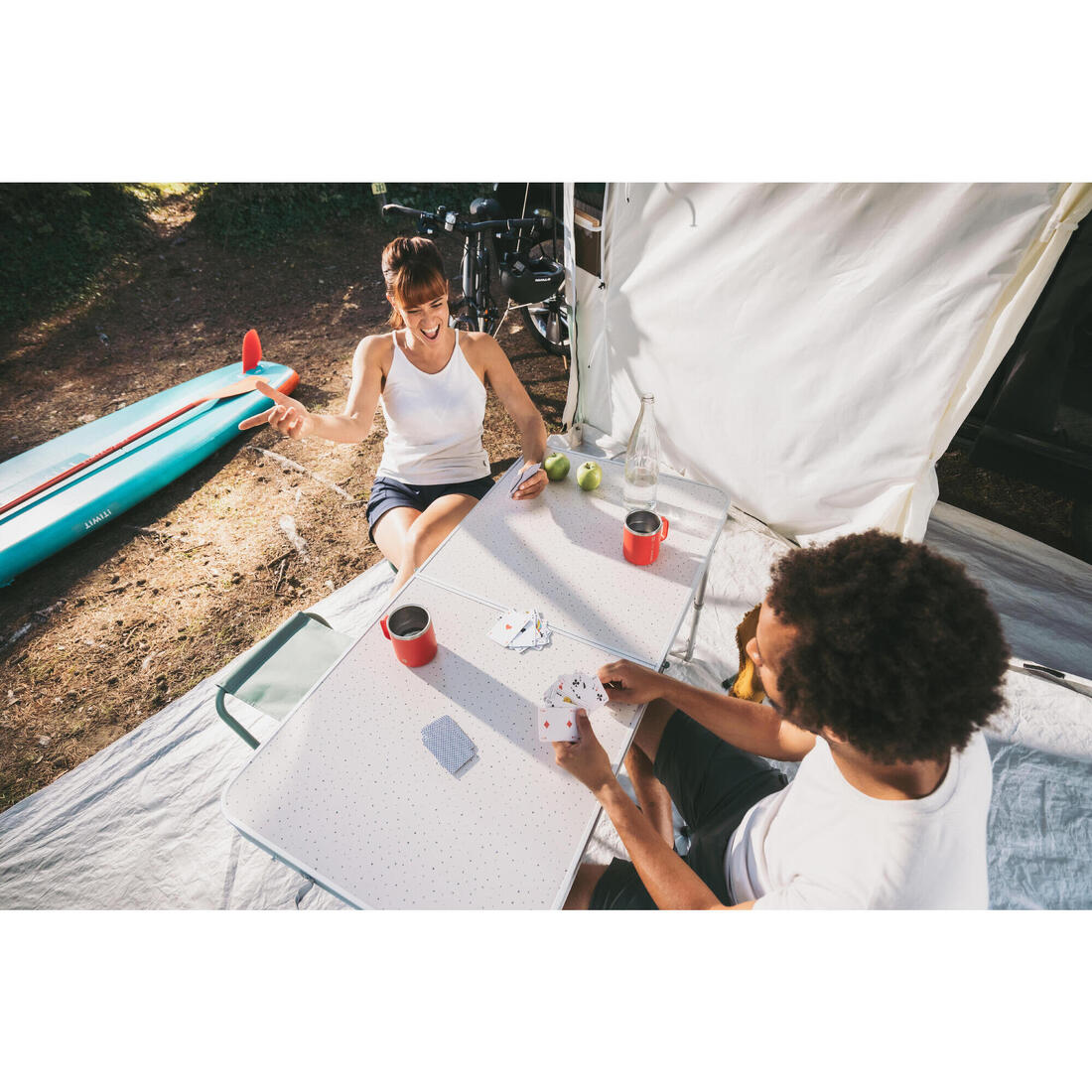 Table de camping pliante, 4 tabourets, 4 à 6 personnes