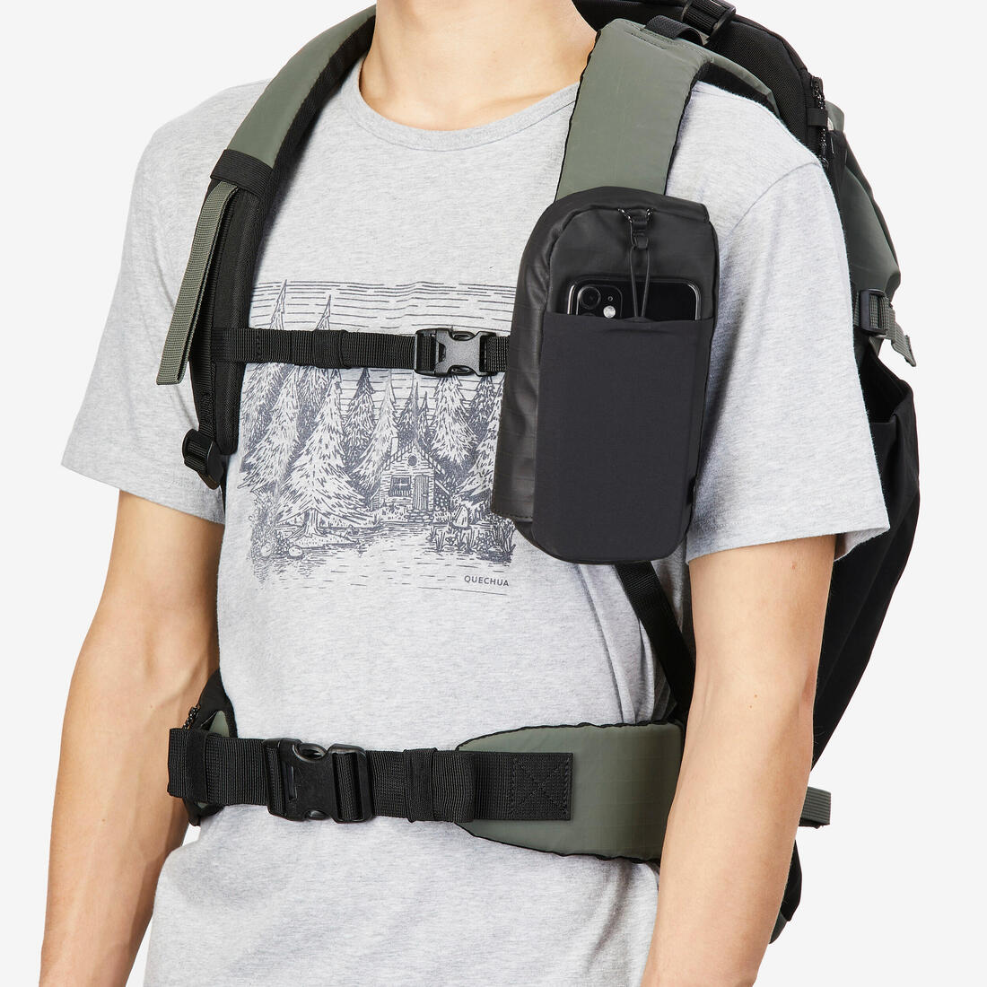 Pochette de sac à dos amovible et imperméable, Travel 500 noir