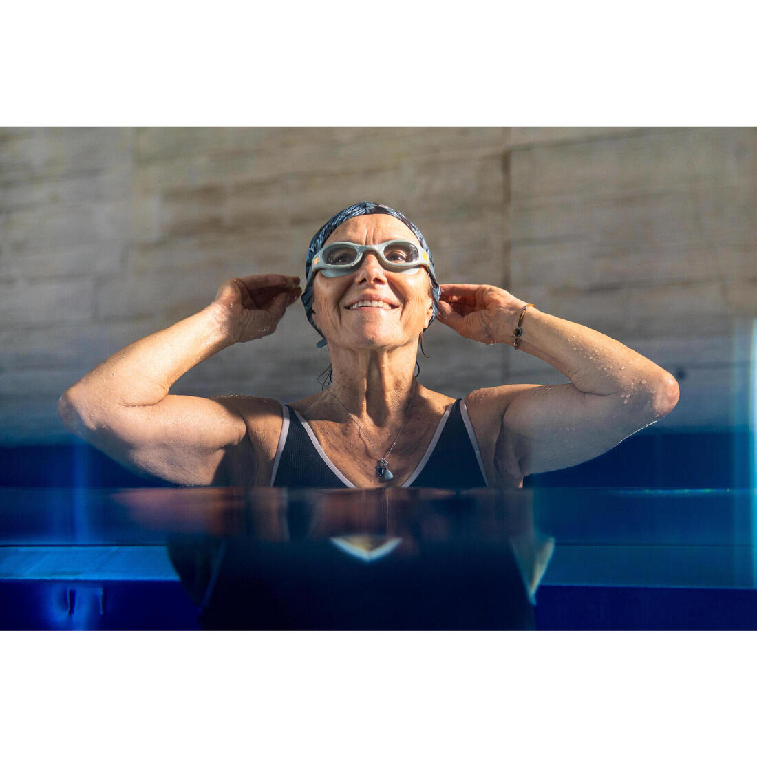 Bonnet de bain en tissu taille L, iri
