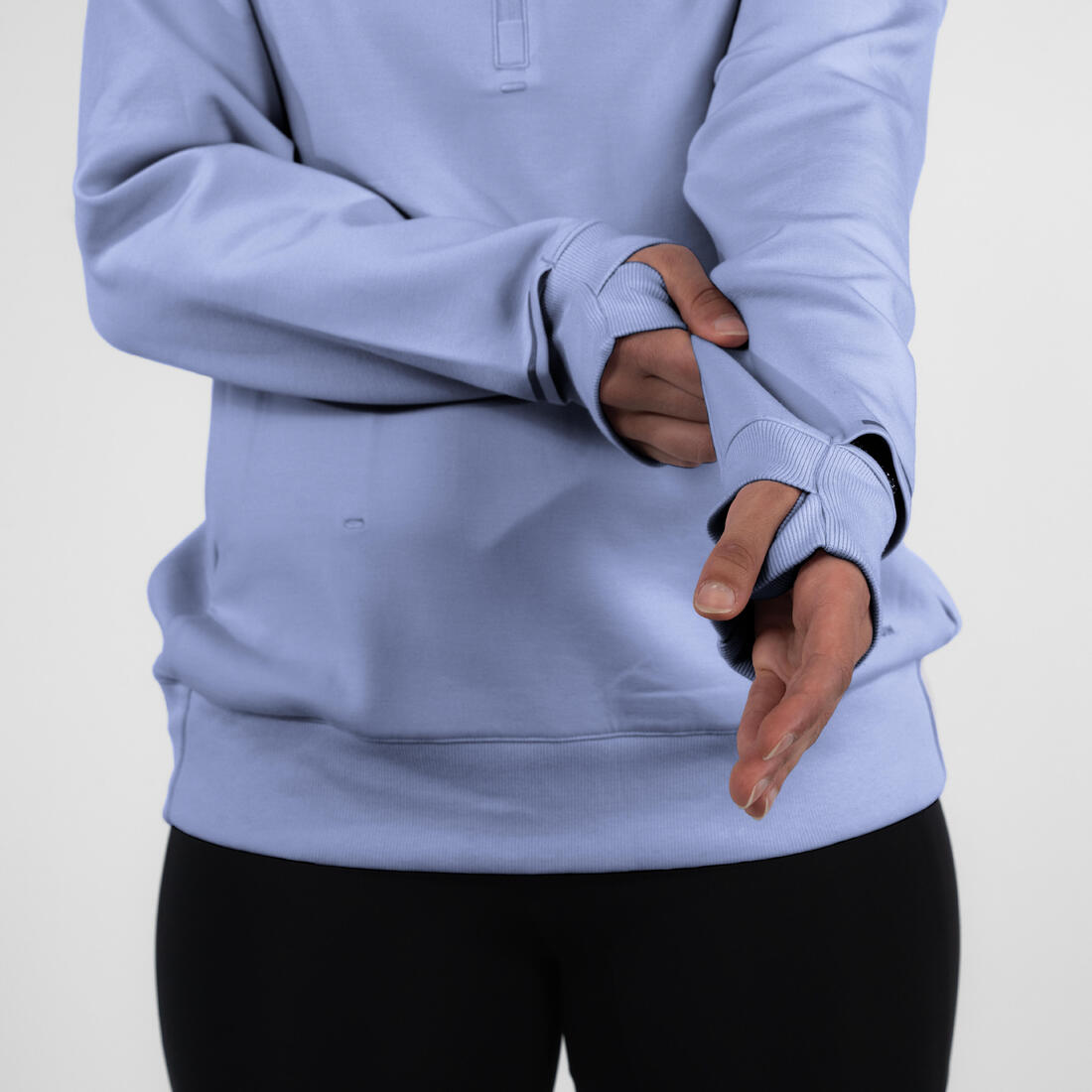 Sweat à capuche de running Femme - KIPRUN Run 500 Warm Lilas pastel