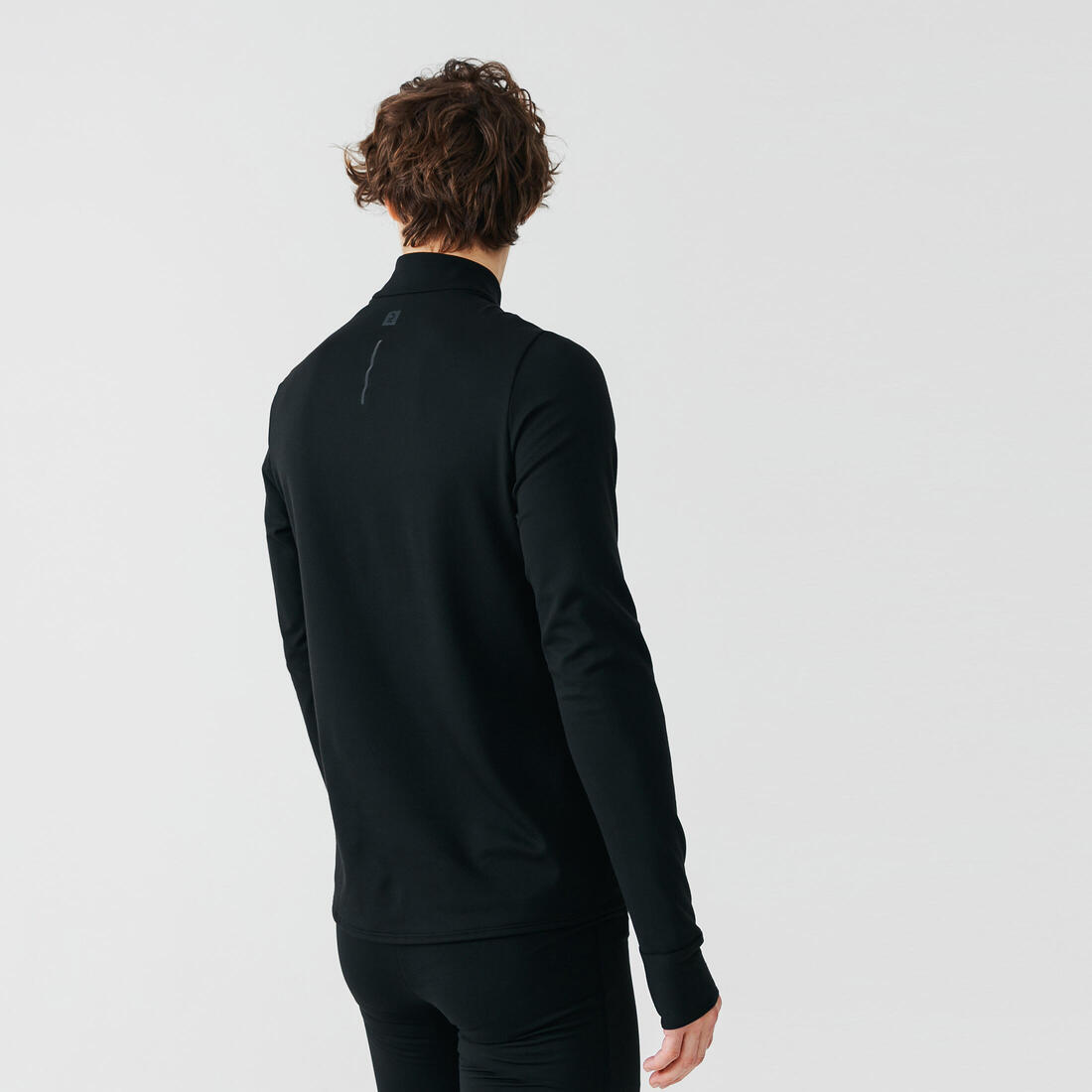 T-shirt zip chaud manches longues de running homme - kiprun run 100 warm