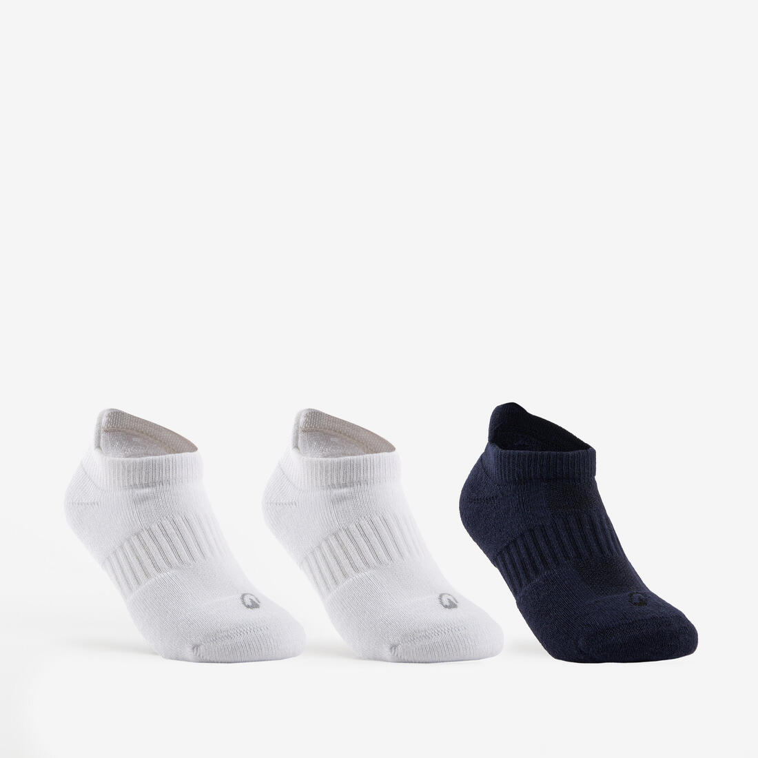 CHAUSSETTES BASSES ENFANT DECATHLON RS 500 NOIR NOIR GRIS EN LOT DE 3