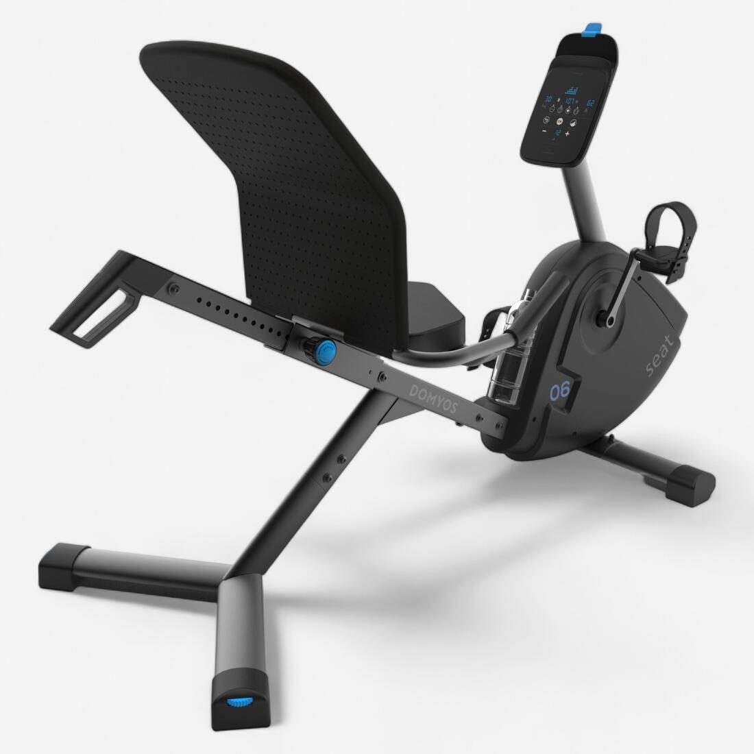 Vélo d'appartement semi allongé domyos eb seat connecté