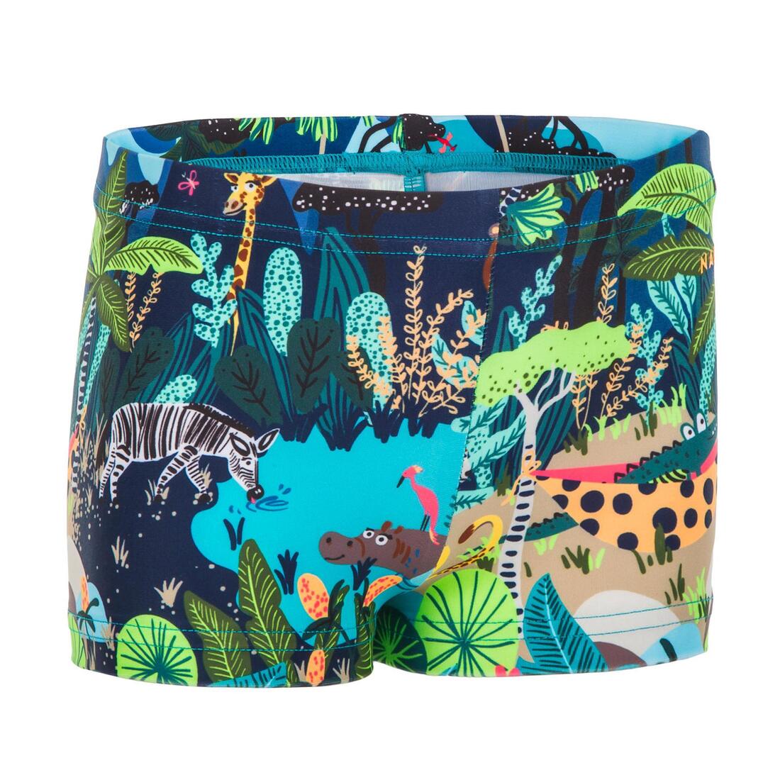 BOXER DE BAIN BEBE / ENFANT BLEU IMPRIME FISH – vert jungle