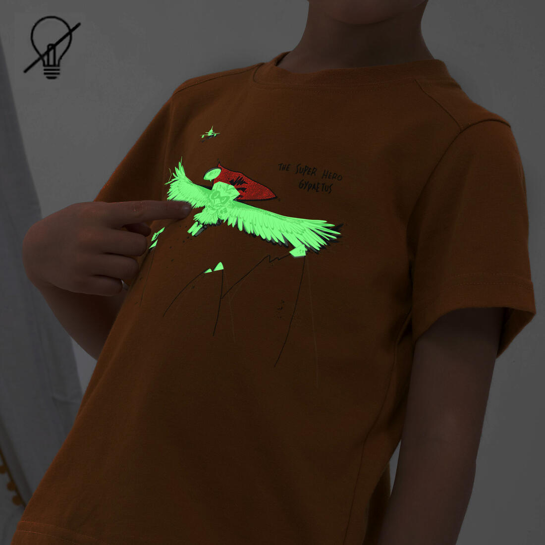 T-shirt de randonnée - MH100 bleu phosphorescent - enfant 2-6 ANS