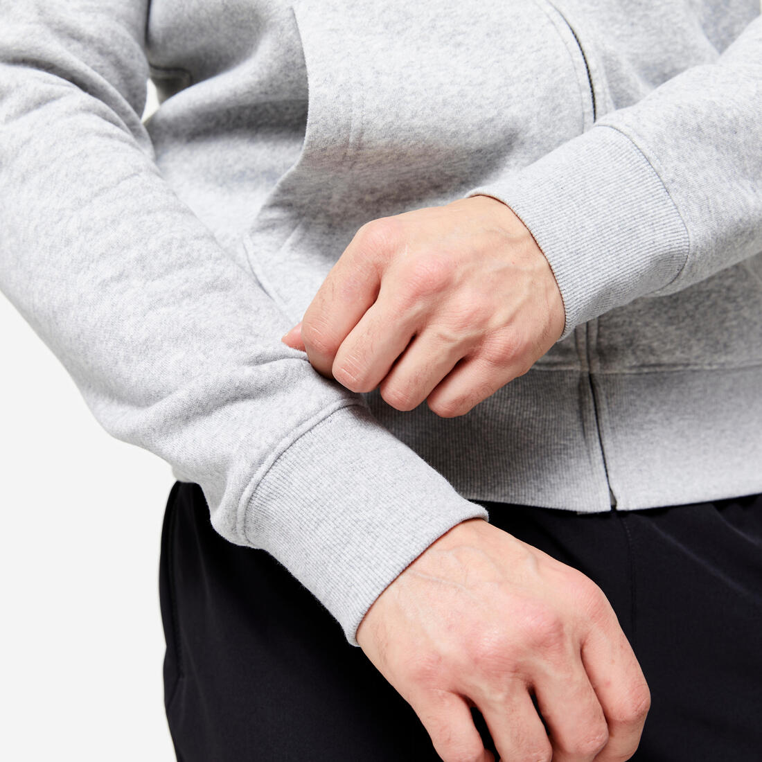 Sweat zippé à capuche fitness homme  - 100 bleu foncé