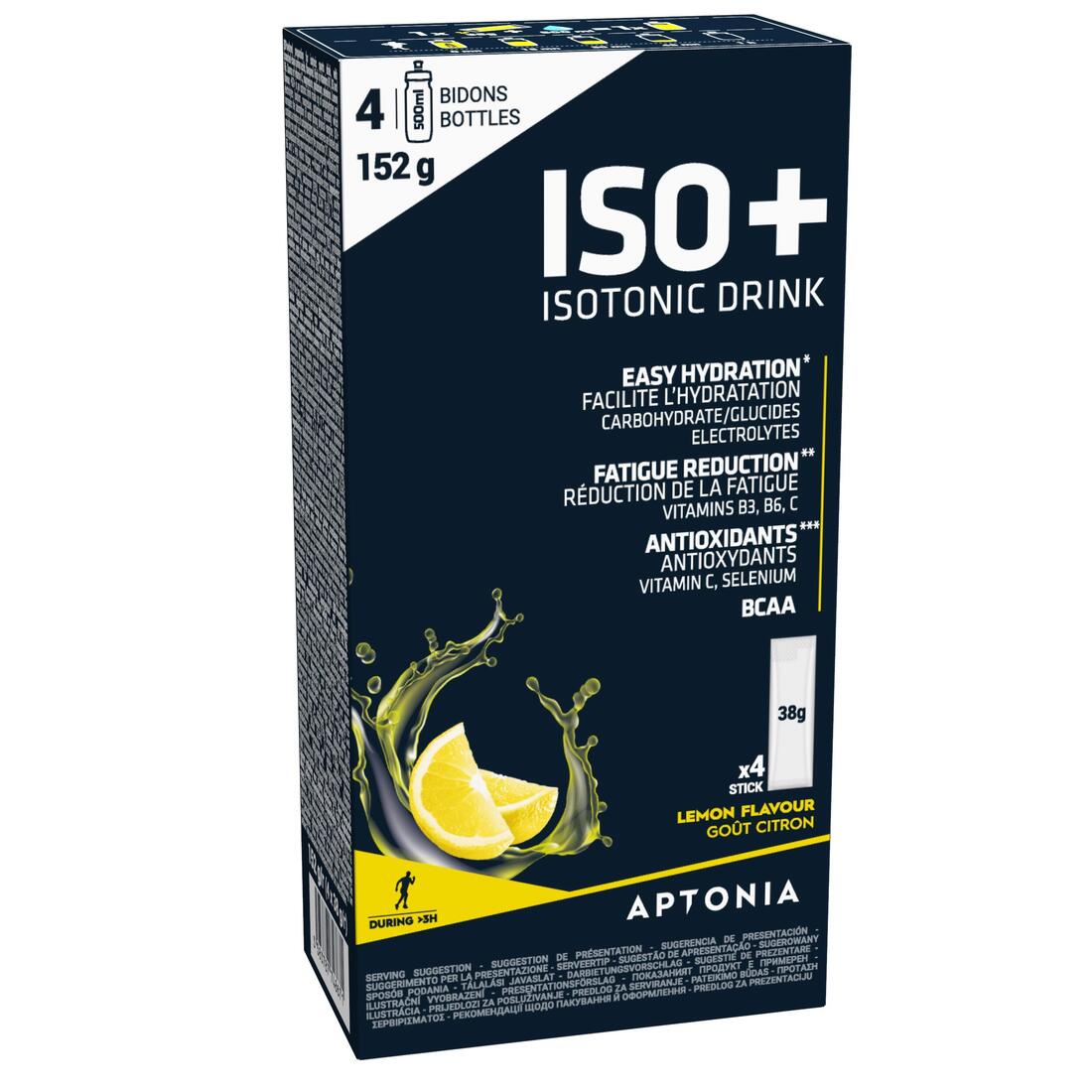 Boisson isotonique en poudre dosette + de 3h fraise cerise, ISO+ x4