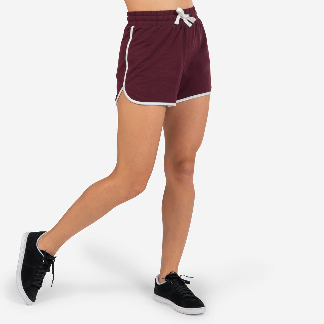 Short danse moderne taille haute - Femme - Noir – violet bordeaux